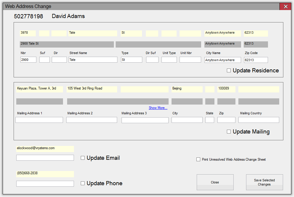 Web Address Change